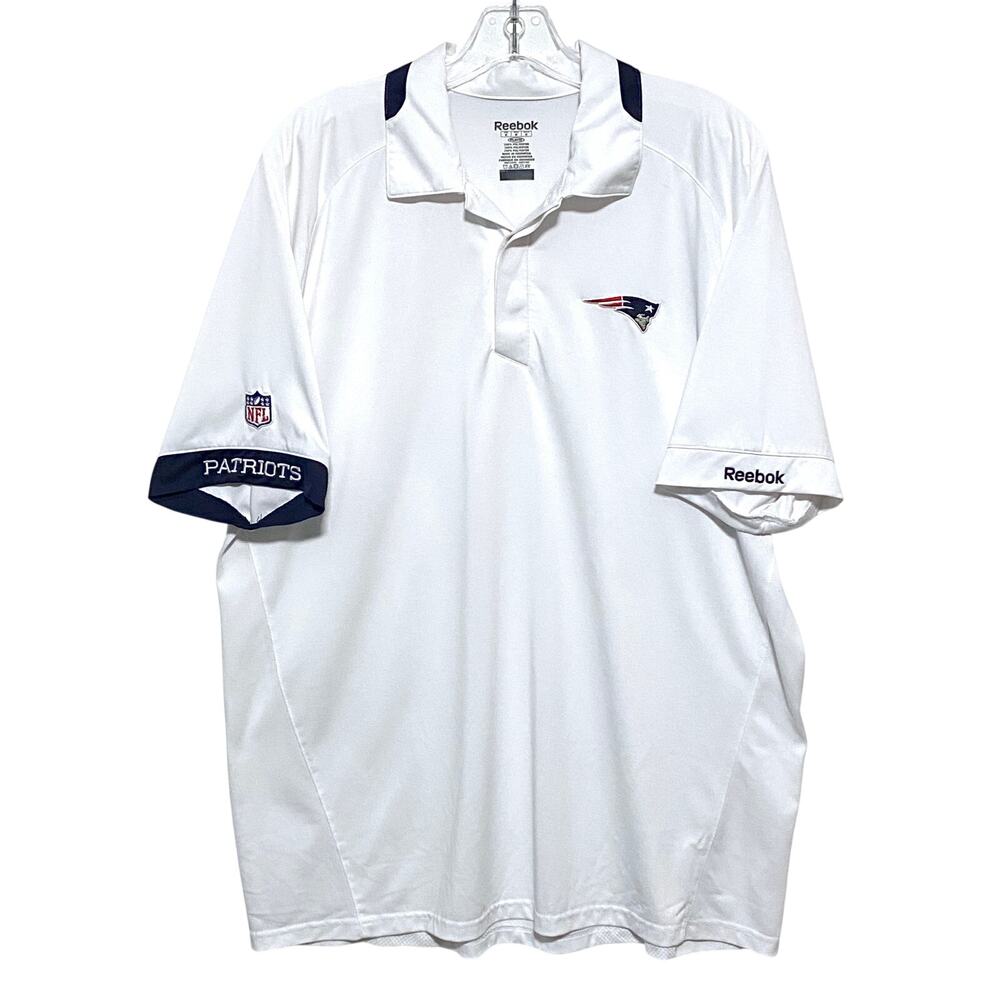 New England Patriots Reebok NFL 3 Button Polo Shirt M Sporty Casual Golf Office